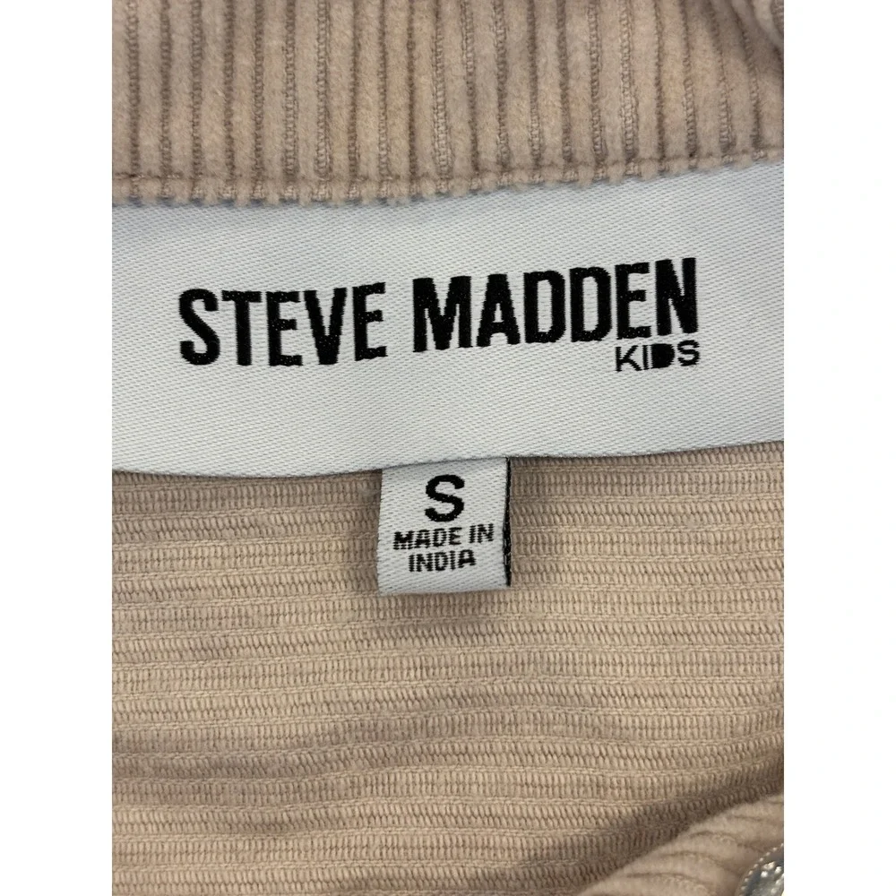 Steve Madden Kids Tan Corduroy Studded Cropped Jacket Girls Size S Small